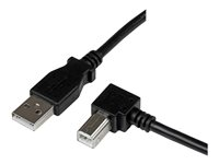 StarTech.com Câble USB 2.0 Type A vers USB Type B Coudé à droite Mâle / Mâle - Adaptateur pour imprimante 1 m Noir - Câble USB - USB type B (M) pour USB (M) - USB 2.0 - 1 m - connecteur à 90° - noir USBAB1MR