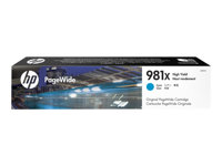 HP 981X - 116 ml - à rendement élevé - cyan - original - PageWide - cartouche d'encre - pour PageWide Enterprise Color MFP 586; PageWide Managed Color E55650 L0R09A