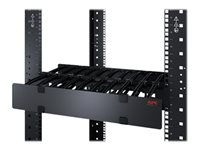 APC Horizontal Cable Manager Single-Sided with Cover - Panneau d'agencement de câbles de rack avec couvercle - noir - 1U - pour P/N: SMTL1000RMI2UC, SMX1000C, SMX1500RM2UC, SMX1500RM2UCNC, SMX750C, SMX750CNC AR8612