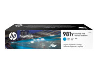 HP 981Y - 185 ml - à rendement extrêmement élevé - cyan - original - PageWide - cartouche d'encre - pour PageWide Enterprise Color MFP 586; PageWide Managed Color E55650 L0R13A