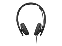 Lenovo - Micro-casque - sur-oreille - filaire - USB-C - noir - certifié Zoom 4XD1M39028