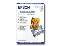 Epson Archival - Mat - Super A3/B (330 x 483 mm) - 192 g/m² - 50 feuille(s) papier - pour SureColor SC-P700, P7500, P900, P9500, T2100, T3100, T3400, T3405, T5100, T5400, T5405 C13S041340