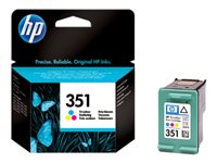 HP 351 - 3.5 ml - couleur (cyan, magenta, jaune) - originale - cartouche d'encre - pour Officejet J6415; Photosmart C4382, C4384, C4450, C4470, C4472, C4524, C4585, C5225, C5288 CB337EE#UUS