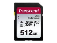 Transcend 340S - Carte mémoire flash - 512 Go - A2 / Video Class V30 / UHS-I U3 - SDXC UHS-I TS512GSDC340S