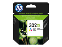HP 302XL - 8 ml - à rendement élevé - couleur (cyan, magenta, jaune) - original - cartouche d'encre - pour Deskjet 11XX, 21XX, 36XX; Envy 451X, 452X; Officejet 38XX, 46XX, 52XX F6U67AE#301