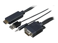 Sony CAB-VGAHDMI1 - Câble HDMI - HDMI mâle pour USB, HD-15 (VGA), mini-phone stereo 3.5 mm mâle - 1 m - pour Sony FW-43XD8001, FW-49XD8001, FW-55XD8501, FW-65XD8501, FW-75XD8501, FW-85XD8501 CAB-VGAHDMI1