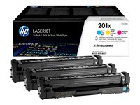 HP 201X - Pack de 3 - à rendement élevé - jaune, cyan, magenta - original - LaserJet - cartouche de toner (CF253XM) - pour Color LaserJet Pro M252dw, M252n, MFP M274n, MFP M277c6, MFP M277dw, MFP M277n CF253XM