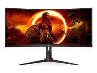 AOC Gaming CU34G2XP/BK - Écran LED - jeux - incurvé - 34" - 3440 x 1440 WQHD @ 180 Hz - VA - 4000:1 - DisplayHDR 400 - 1 ms - 2xHDMI, 2xDisplayPort - noir CU34G2XP/BK