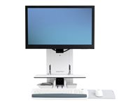 Ergotron StyleView Vertical Lift, Patient Room - Kit de montage moniteur/clavier (vertical) - assis-debout - montable sur mur - jusqu'à 24 pouces - blanc 61-080-062