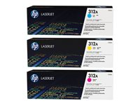 HP 312A - Pack de 3 - jaune, cyan, magenta - original - LaserJet - cartouche de toner (CF440AM) - pour Color LaserJet Pro MFP M476dn, MFP M476dw, MFP M476nw CF440AM