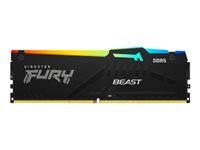 Kingston FURY Beast RGB - DDR5 - kit - 64 Go: 2 x 32 Go - DIMM 288 broches - 5200 MHz / PC5-41600 - CL40 - 1.25 V - mémoire sans tampon - on-die ECC KF552C40BBAK2-64