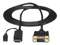 StarTech.com HDMI to VGA Cable - 10 ft / 3m - 1080p - 1920 x 1200 - Active HDMI Cable - Monitor Cable - Computer Cable (HD2VGAMM10) - Câble adaptateur - HDMI, Micro-USB de type B (alimentation uniquement) pour HD-15 (VGA) mâle - 3 m - noir - actif, support 1920 x 1200 (WUXGA) HD2VGAMM10