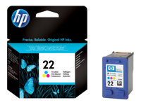 HP 22 - Couleur (cyan, magenta, jaune) - original - cartouche d'encre - pour Deskjet F2185, F2187, F2210, F2235, F2240, F2275, F2280, F2290, F375, F4175, F4190, F4194 C9352AE#UUS
