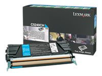Lexmark - À rendement élevé - cyan - original - cartouche de toner - pour Lexmark C524, C524dn, C524dtn, C524n, C524tn, C532dn, C532n, C534dn, C534dtn, C534n C5242CH