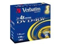 Verbatim DataLifePlus - 5 x DVD+RW - 4.7 Go 4x - boîtier CD 43229