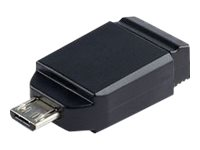 Verbatim Store 'n' Go Nano USB Drive - Clé USB - 16 Go - USB 2.0 - avec Micro USB Adapter 49821