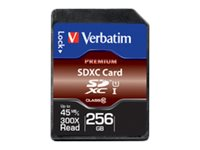 Verbatim Premium - Carte mémoire flash - 256 Go - UHS Class 1 / Class10 - 300x - SDXC UHS-I 44026