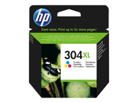 HP 304XL - À rendement élevé - couleur (cyan, magenta, jaune) - original - cartouche d'encre - pour AMP 130; Deskjet 26XX, 37XX; ENVY 50XX N9K07AE#301