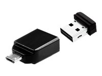 Verbatim Store 'n' Go Nano USB Drive - Clé USB - 8 Go - USB 2.0 - avec Micro USB Adapter 49820